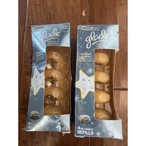 GLADE Scented Oil Candle refills FROSTED COOKIES VANILLA & SUGAR SCENT Lot Of 2